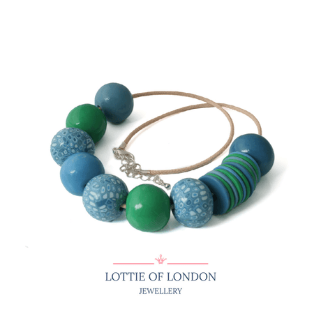 Klimt Bead Necklace Commission | Polymer Clay Jewellery at Lottie Of London