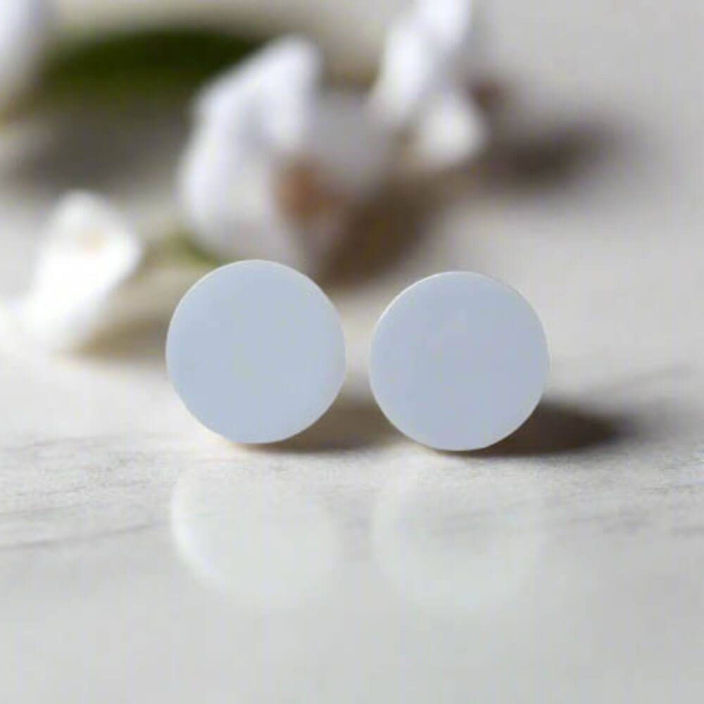 Stud Earrings for Women in Pale Blue | Colourful Clay Jewellery