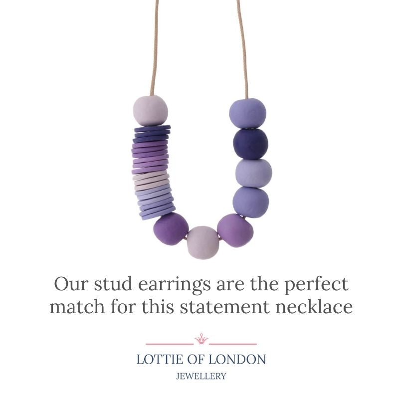 Purple Round Stud Earrings for Women