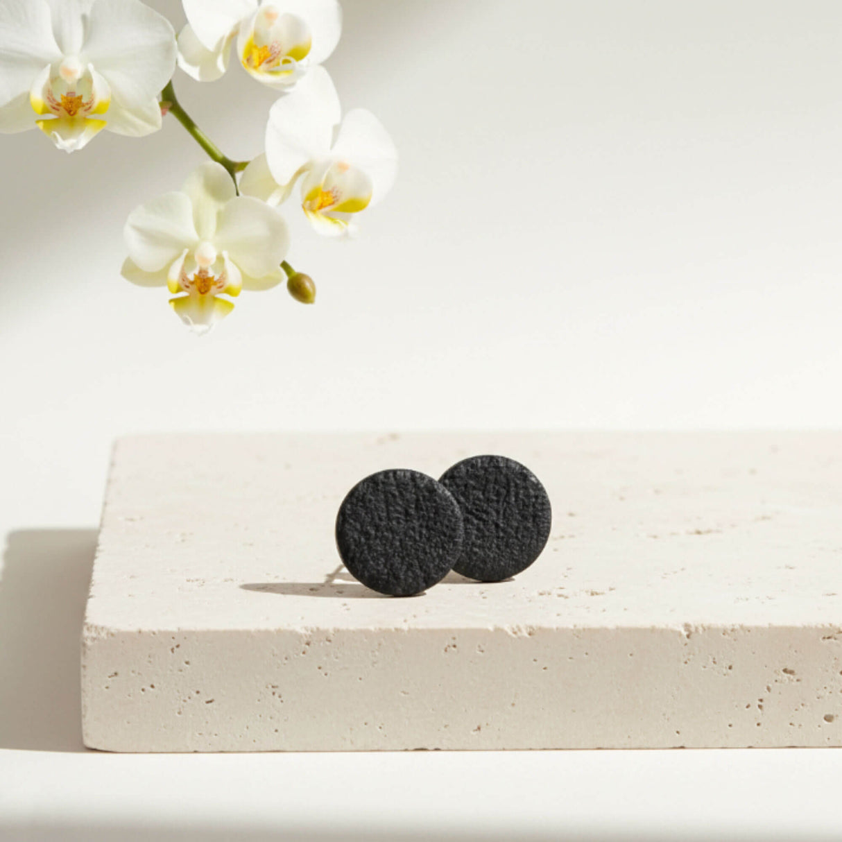 Black Stud Earrings | Minimalist Clay Jewellery