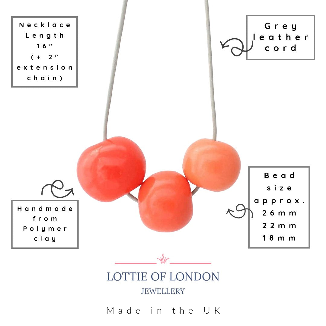 Orange Chunky Bead Necklace for Women | Unique Statement Jewellery