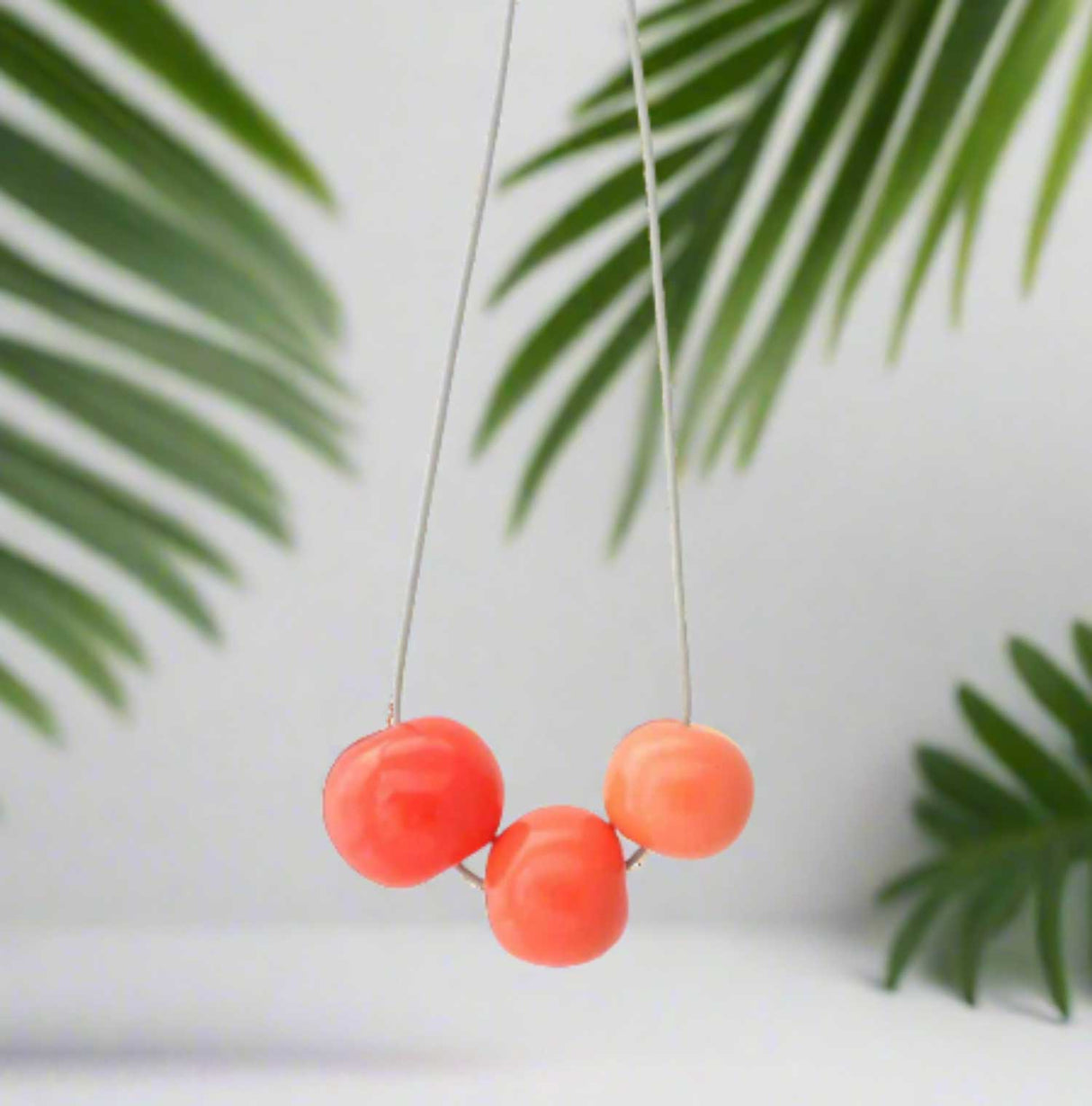 Orange Chunky Bead Necklace for Women | Unique Statement Jewellery