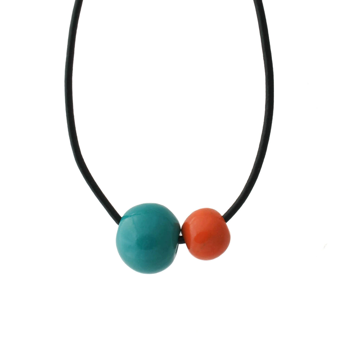 Teal Blue Chunky Bead Necklace for Women | Unique Statement Jewellery