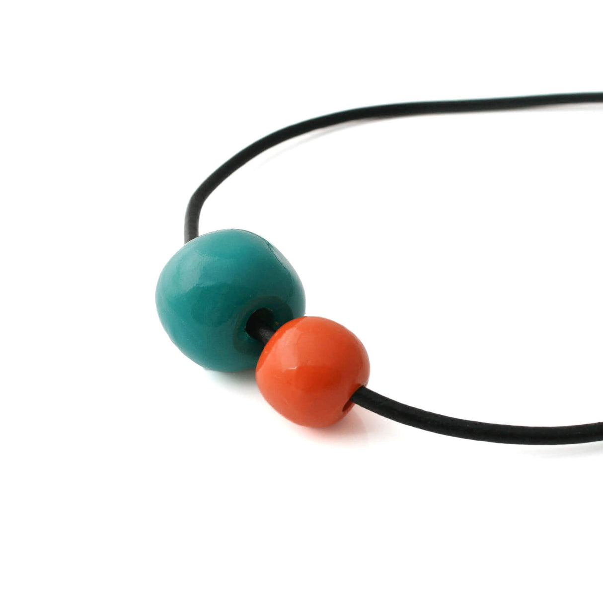 Teal Blue Chunky Bead Necklace for Women | Unique Statement Jewellery