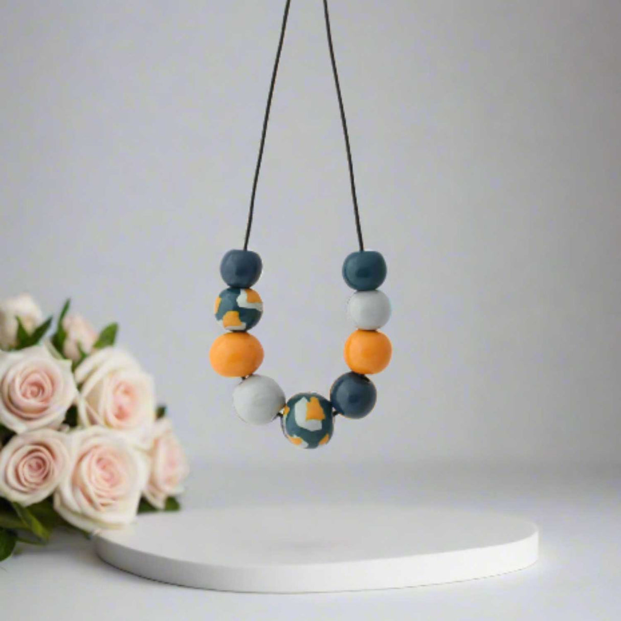 Navy Blue Chunky Statement Necklace