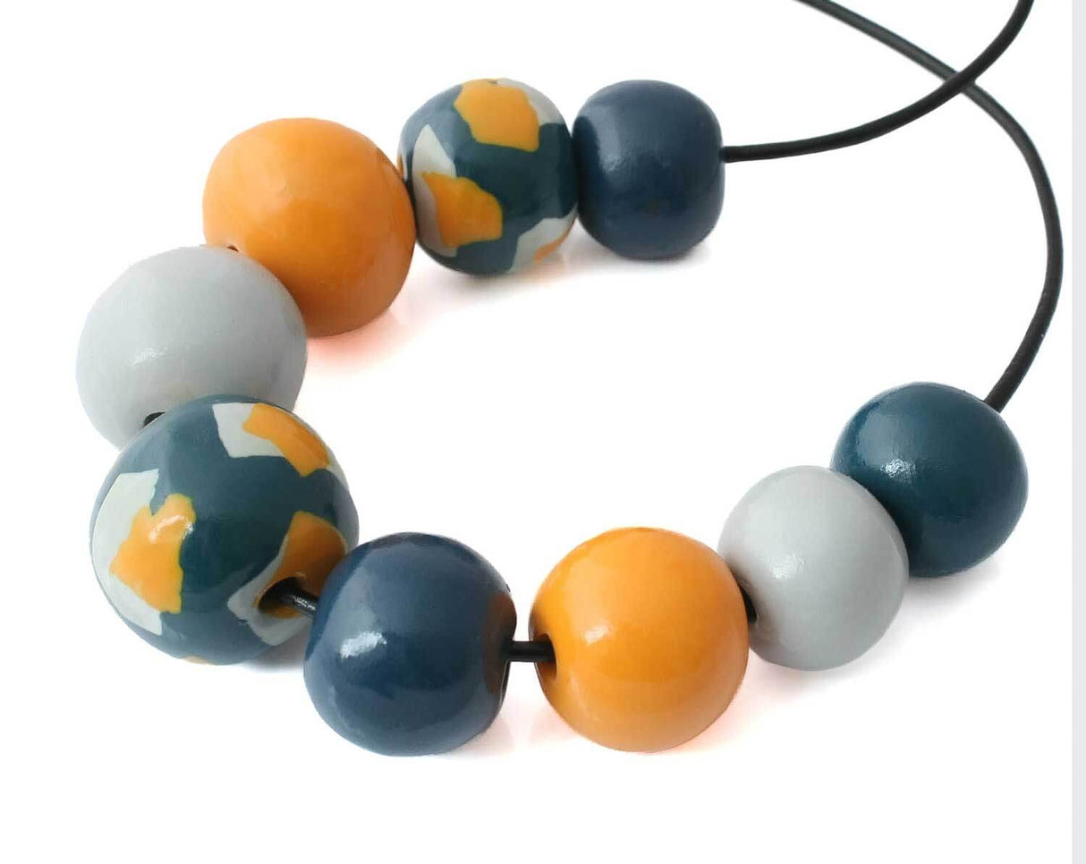 Navy Blue Chunky Statement Necklace