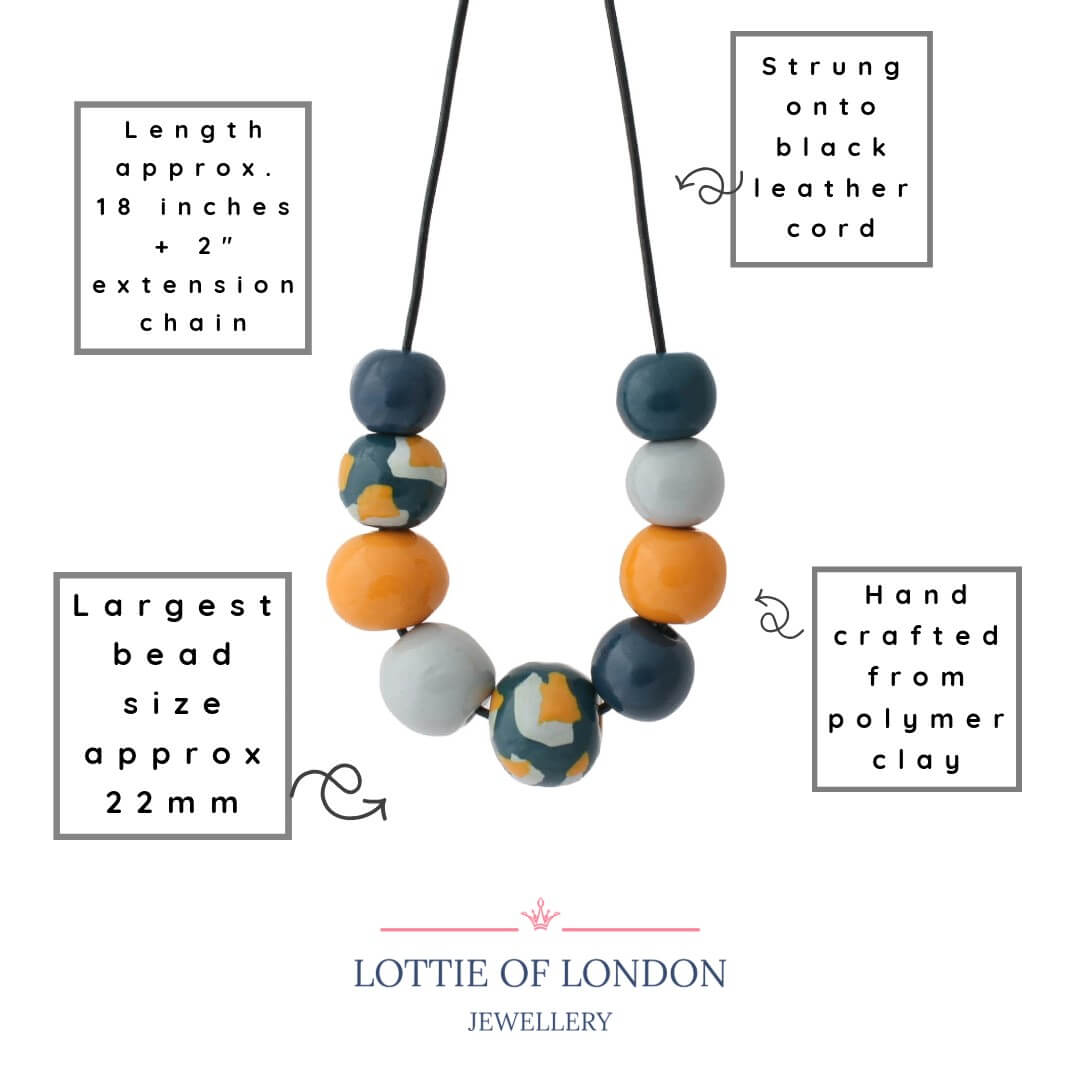 Navy Blue Chunky Statement Necklace