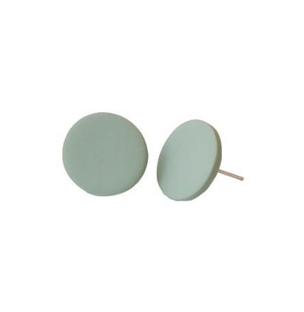 Sage Green Stud Earrings for Women | Minimalist Clay Jewellery