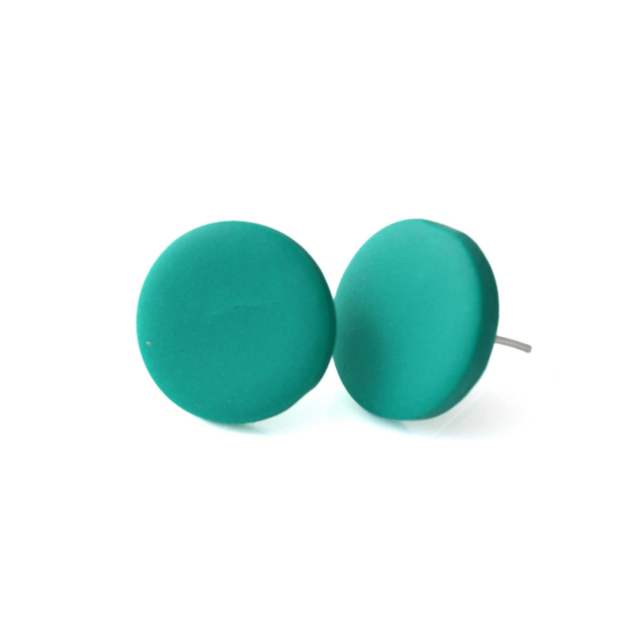 Emerald Green Stud Earrings for Women | Minimalist Clay Jewellery