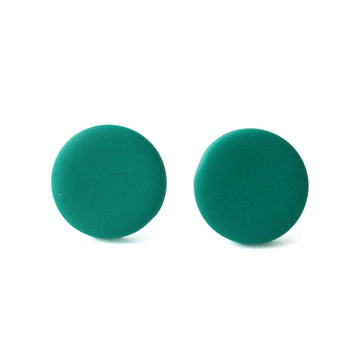 Emerald Green Stud Earrings for Women | Minimalist Clay Jewellery