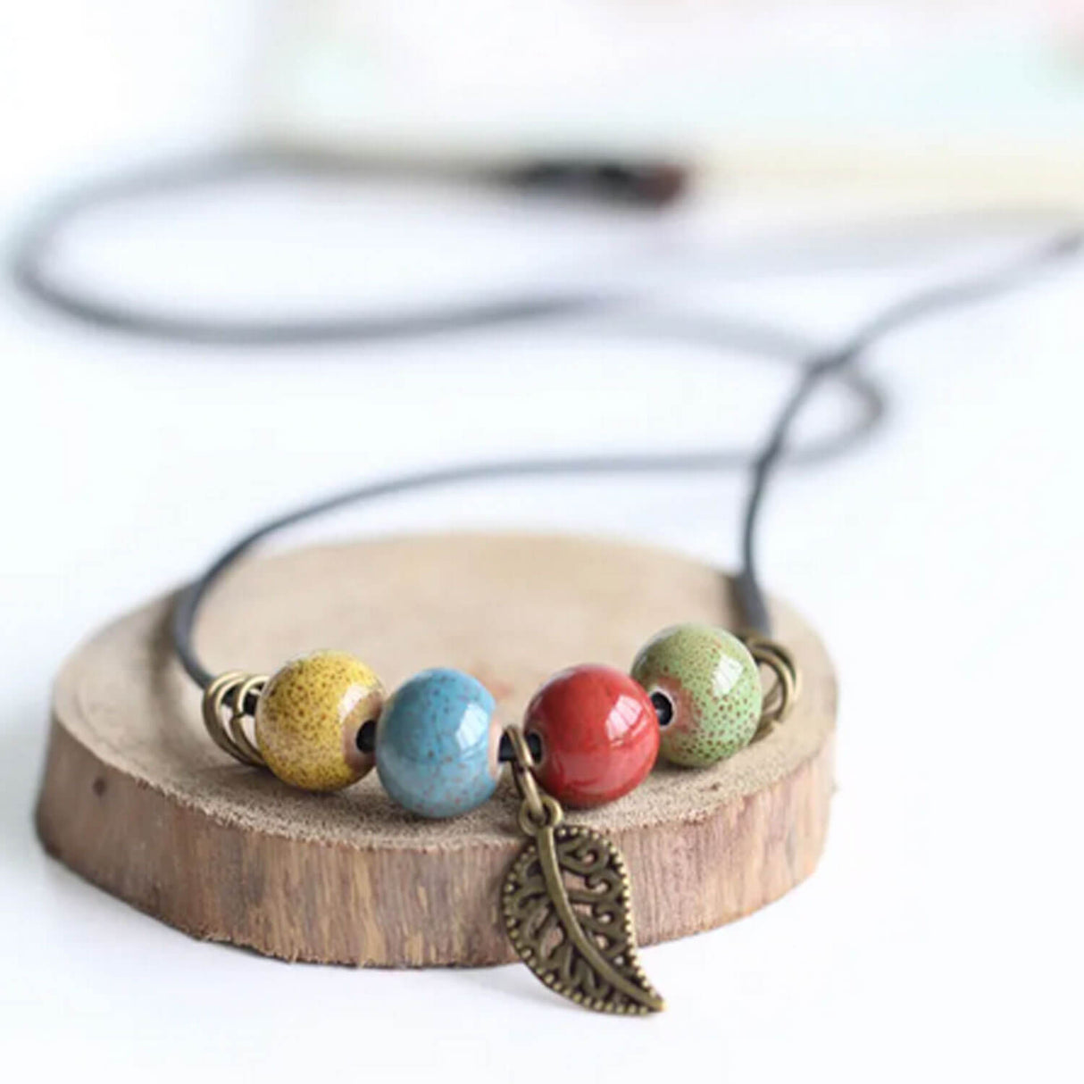 Boho Bead Necklace | Bohemian Ceramic Jewellery