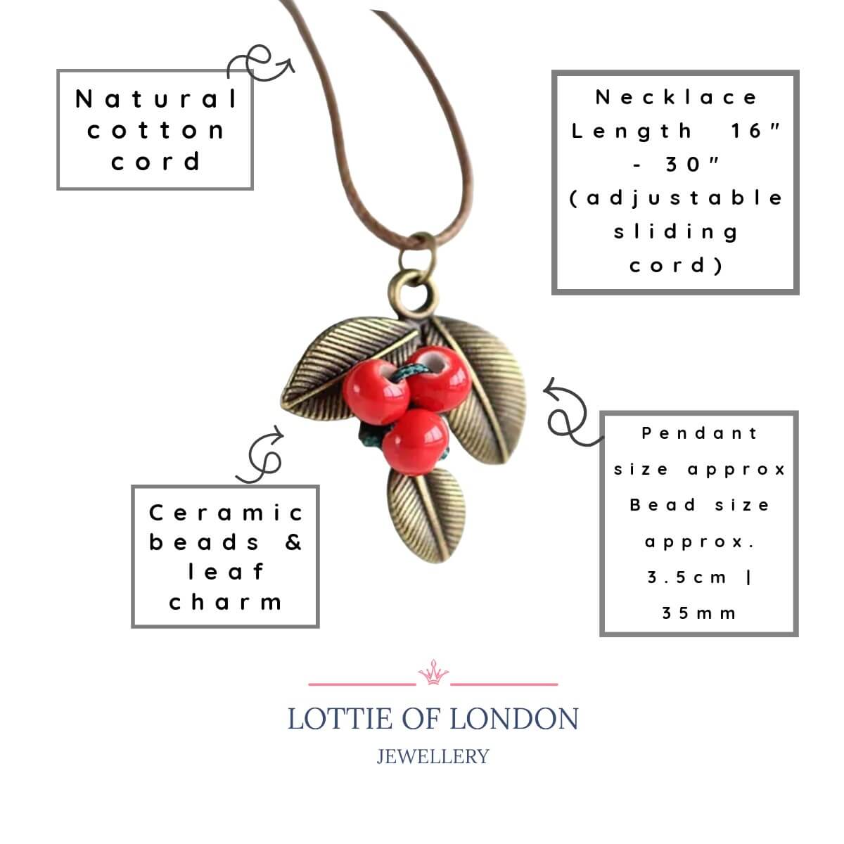 Boho Berry Bead Necklace | Bohemian Ceramic Jewellery