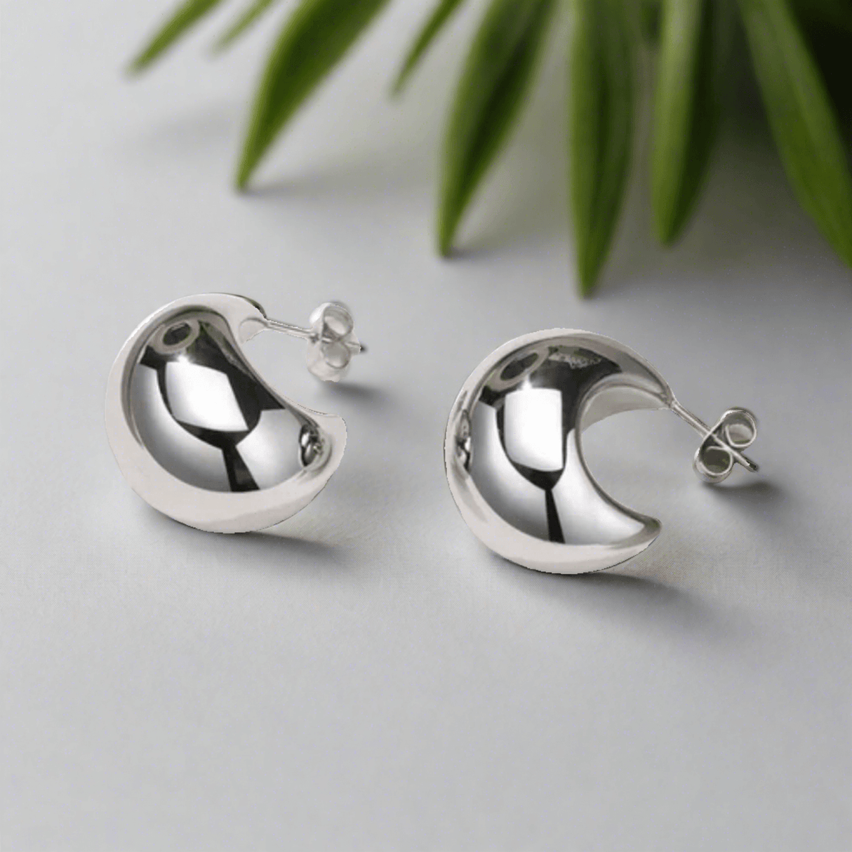 Chunky Silver Hoop Earrings for Women