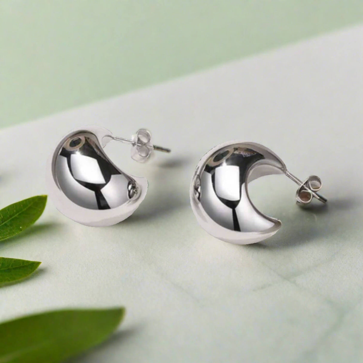 Chunky Silver Hoop Earrings for Women