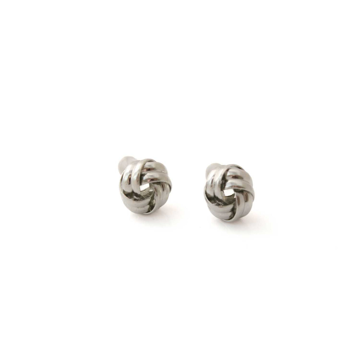 Silver Knot Ball Stud Earrings for Women | Minimalist Jewellery