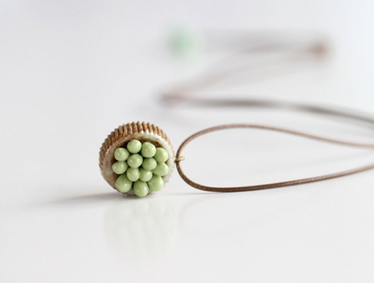 Succulent Pendant Necklace | Boho Nature-Inspired Ceramic Jewellery