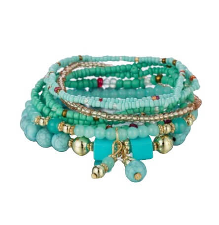 Turquoise Boho Stacking Bracelets | Multi Strand Bracelet