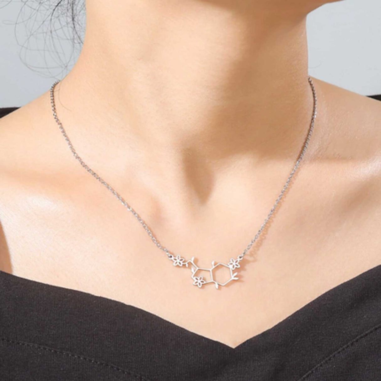 Serotonin Molecule Necklace for Women