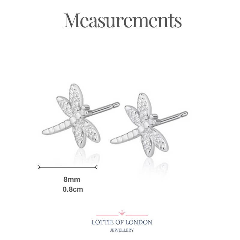 Dragonfly Stud Earrings for Women in Silver