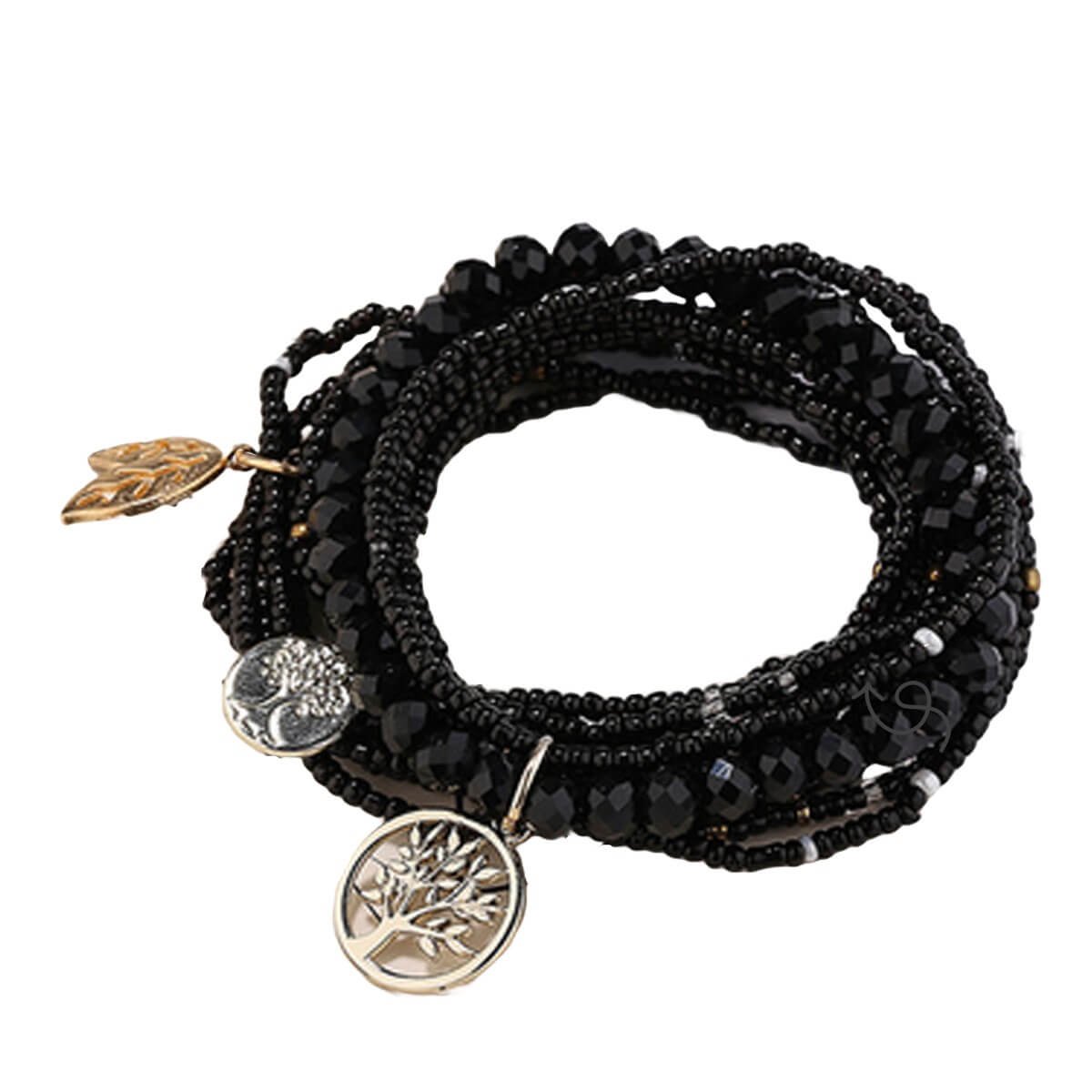 Black Boho Stacking Bracelet | Multi Strand Bracelet