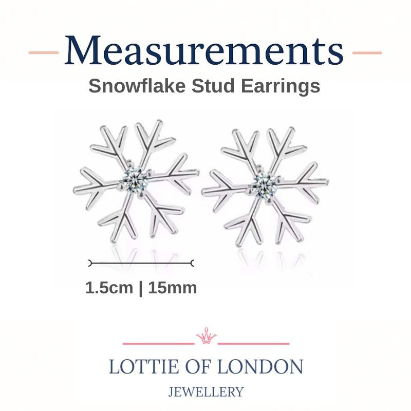 Snowflake Stud Earrings - Elegant Jewellery Gifts