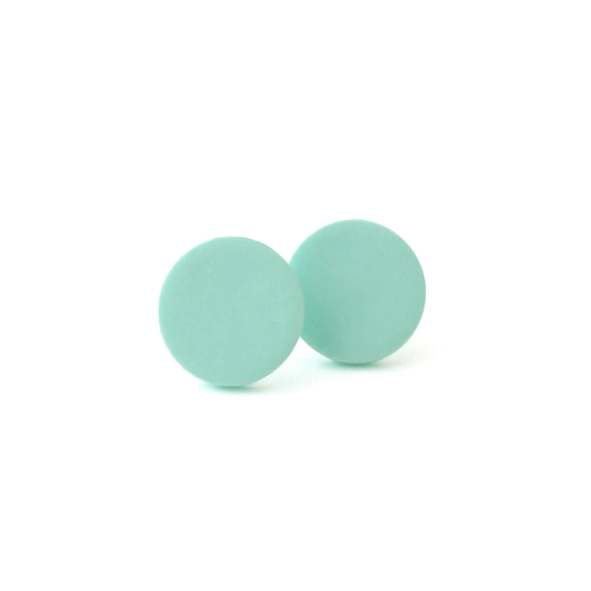 Mint Green Stud Earrings for Women | Minimalist Clay Jewellery