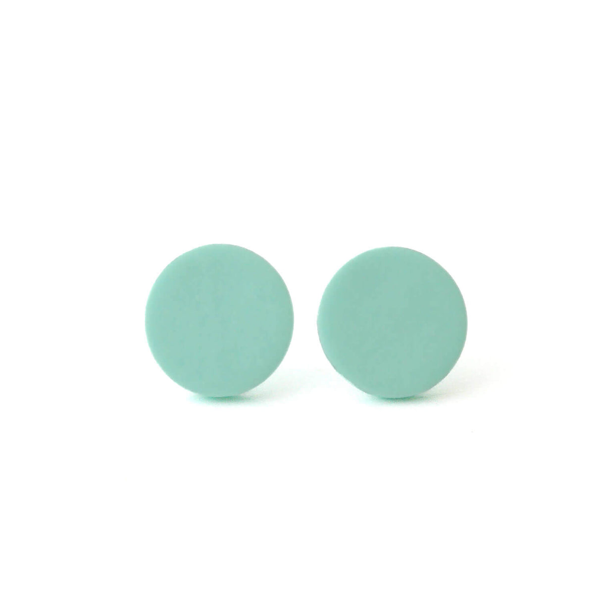 Mint Green Stud Earrings for Women | Minimalist Clay Jewellery