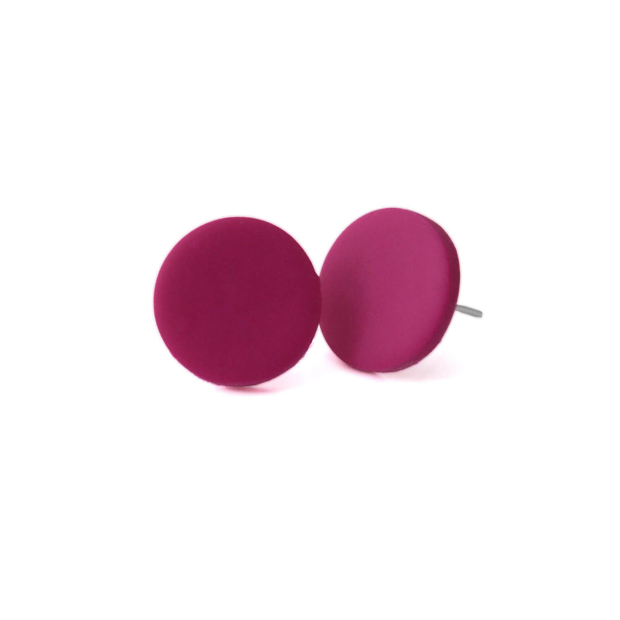 Magenta Pink Stud Earrings for Women | Minimalist Clay Jewellery