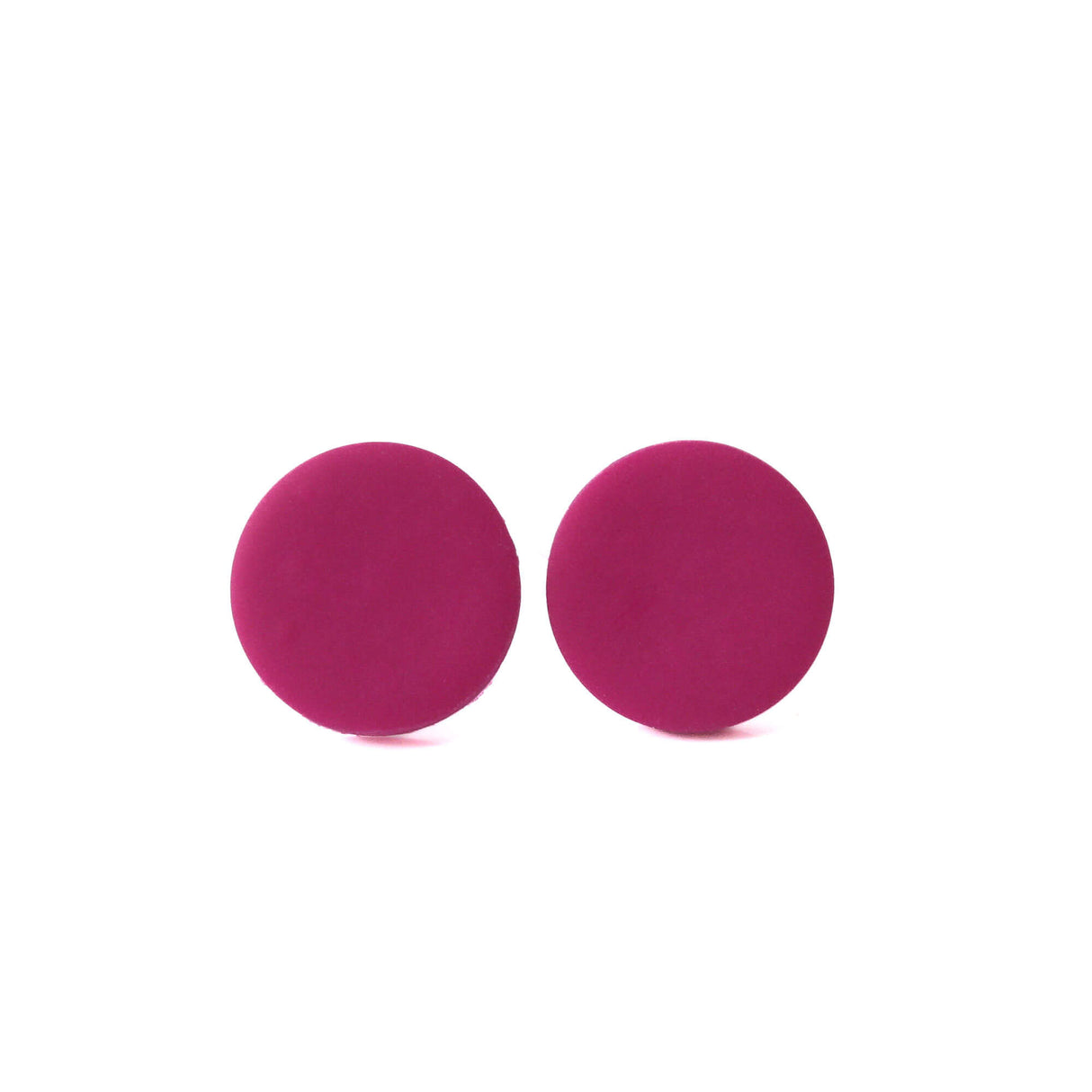 Magenta Pink Stud Earrings for Women | Minimalist Clay Jewellery
