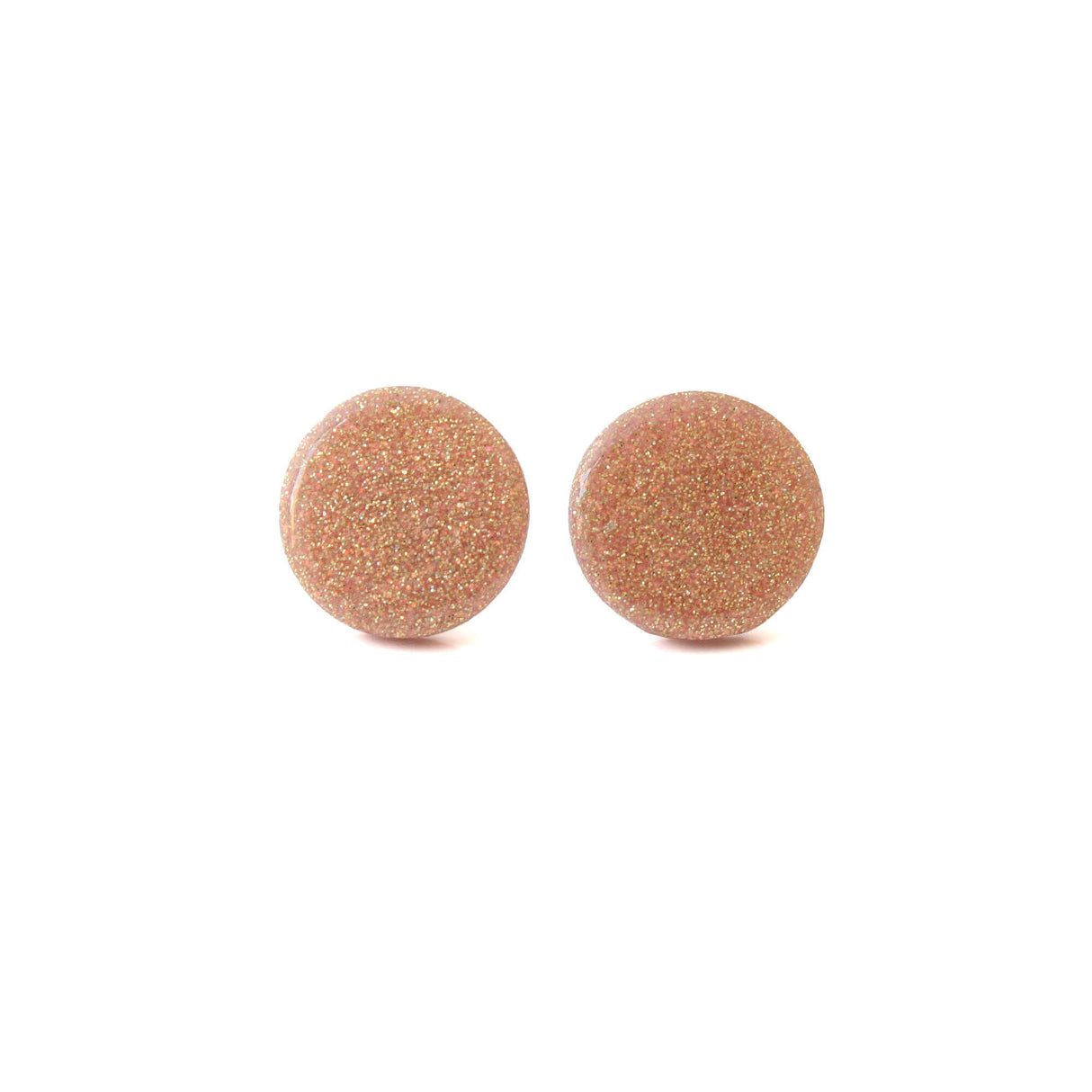 Pink Glitter Stud Earrings – Sparkle Studs for Evening and Occasion Wear