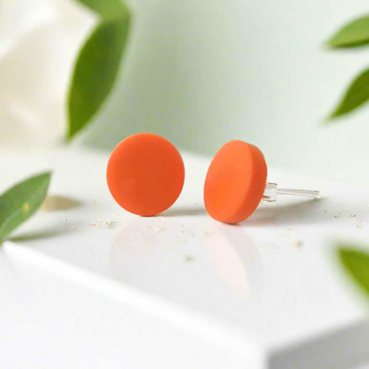 Orange Stud Earrings for Women | Minimalist Studs