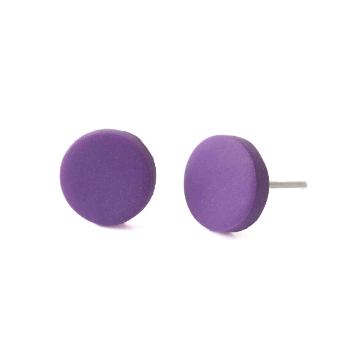 Purple Round Stud Earrings for Women