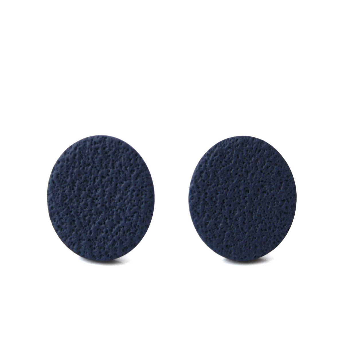 Navy Blue Round Stud Earrings for Women | Minimalist Clay Jewellery