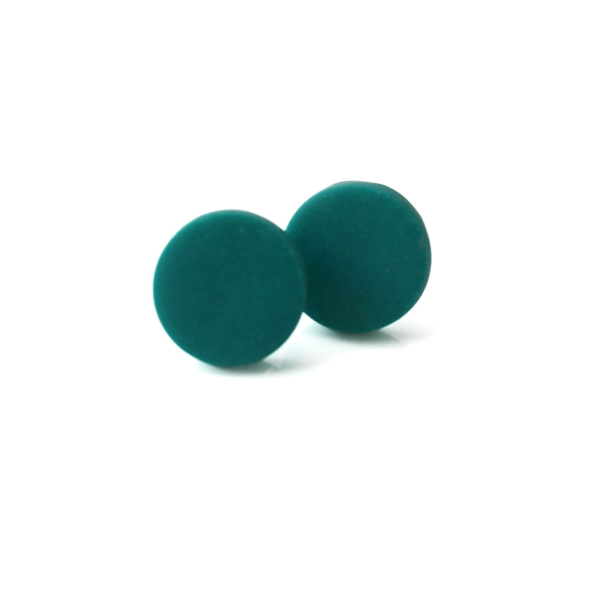 Teal Green Stud Earrings for Women | Minimalist Clay Jewellery