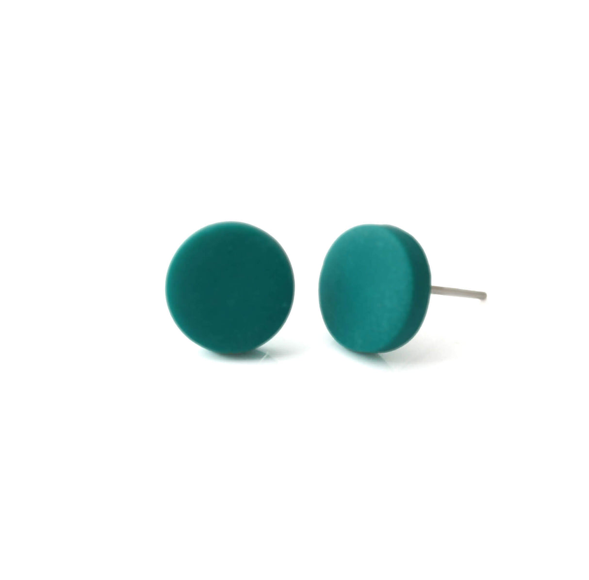 Teal Green Stud Earrings for Women | Minimalist Clay Jewellery