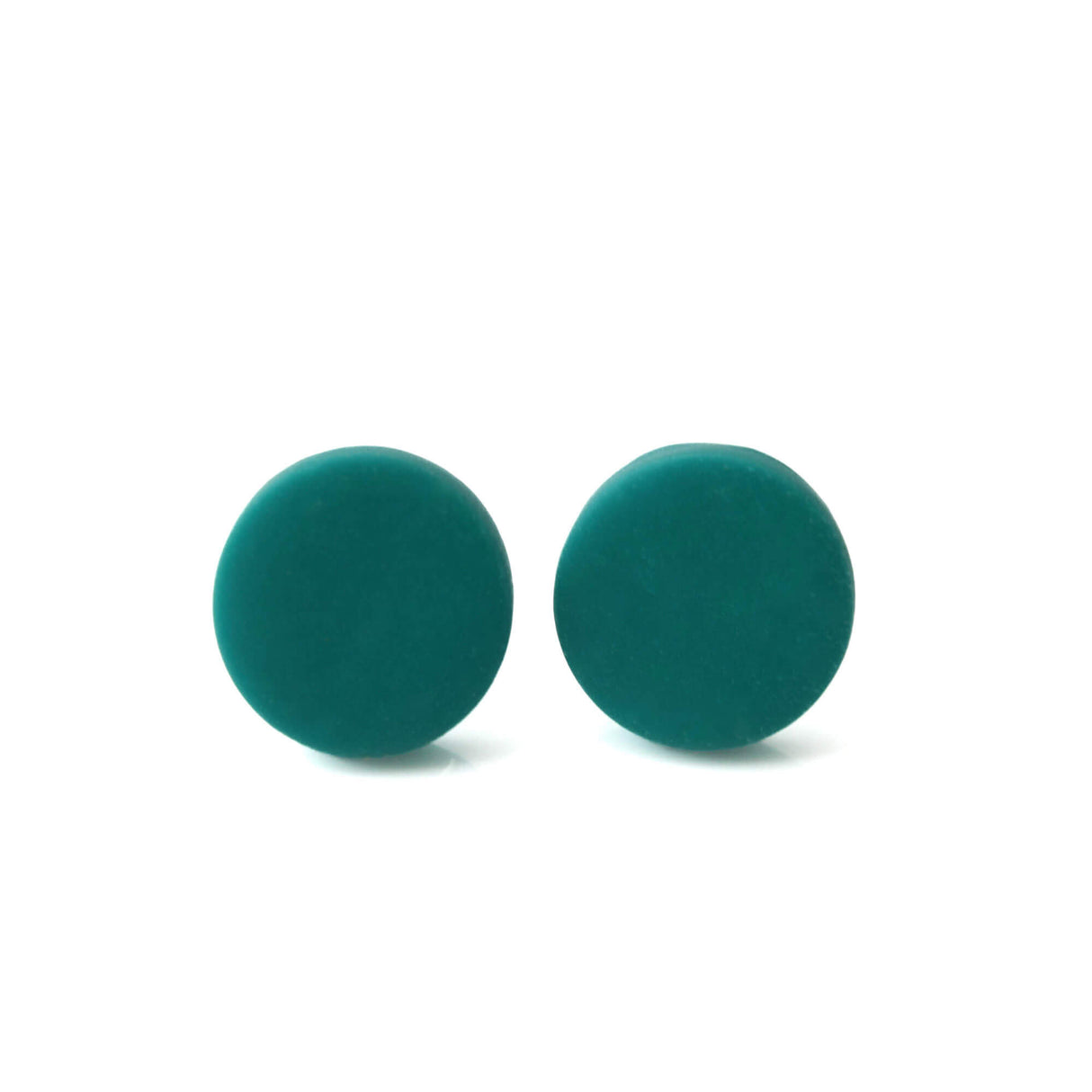 Teal Green Stud Earrings for Women | Minimalist Clay Jewellery