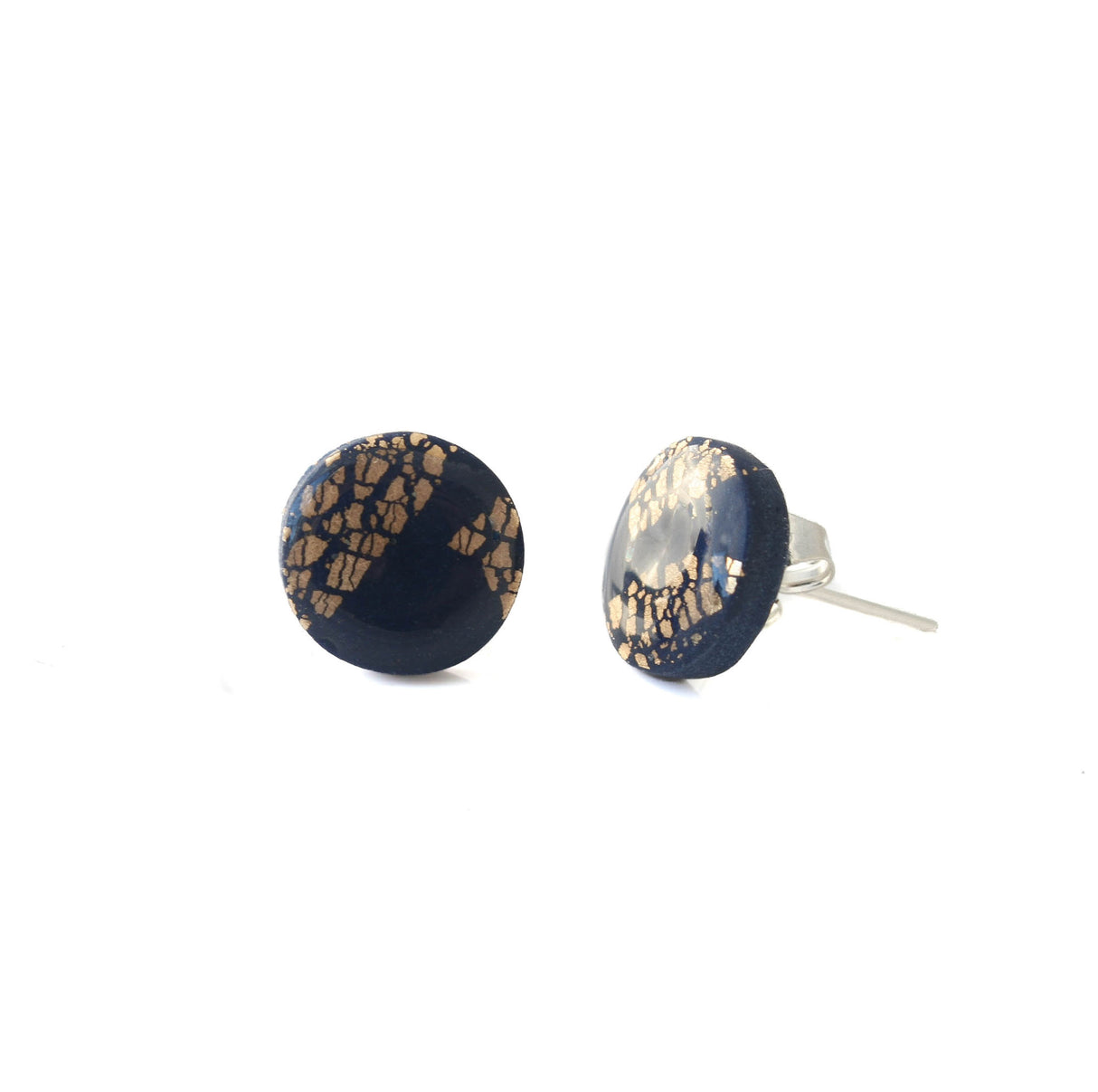 Navy and Gold Stud Earrings for Women | Mix & Match