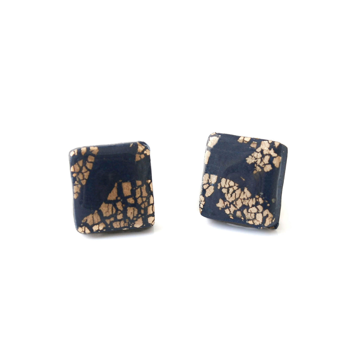 Navy and Gold Stud Earrings for Women | Mix & Match
