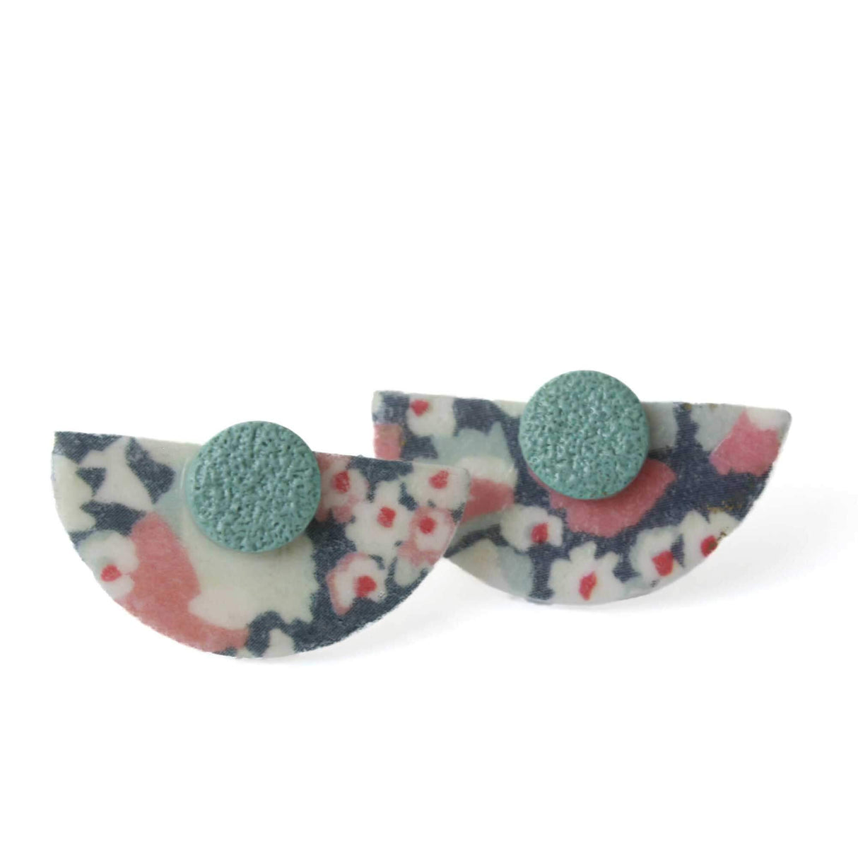 Statement Stud Earrings in Abstract Print | Art Deco Style