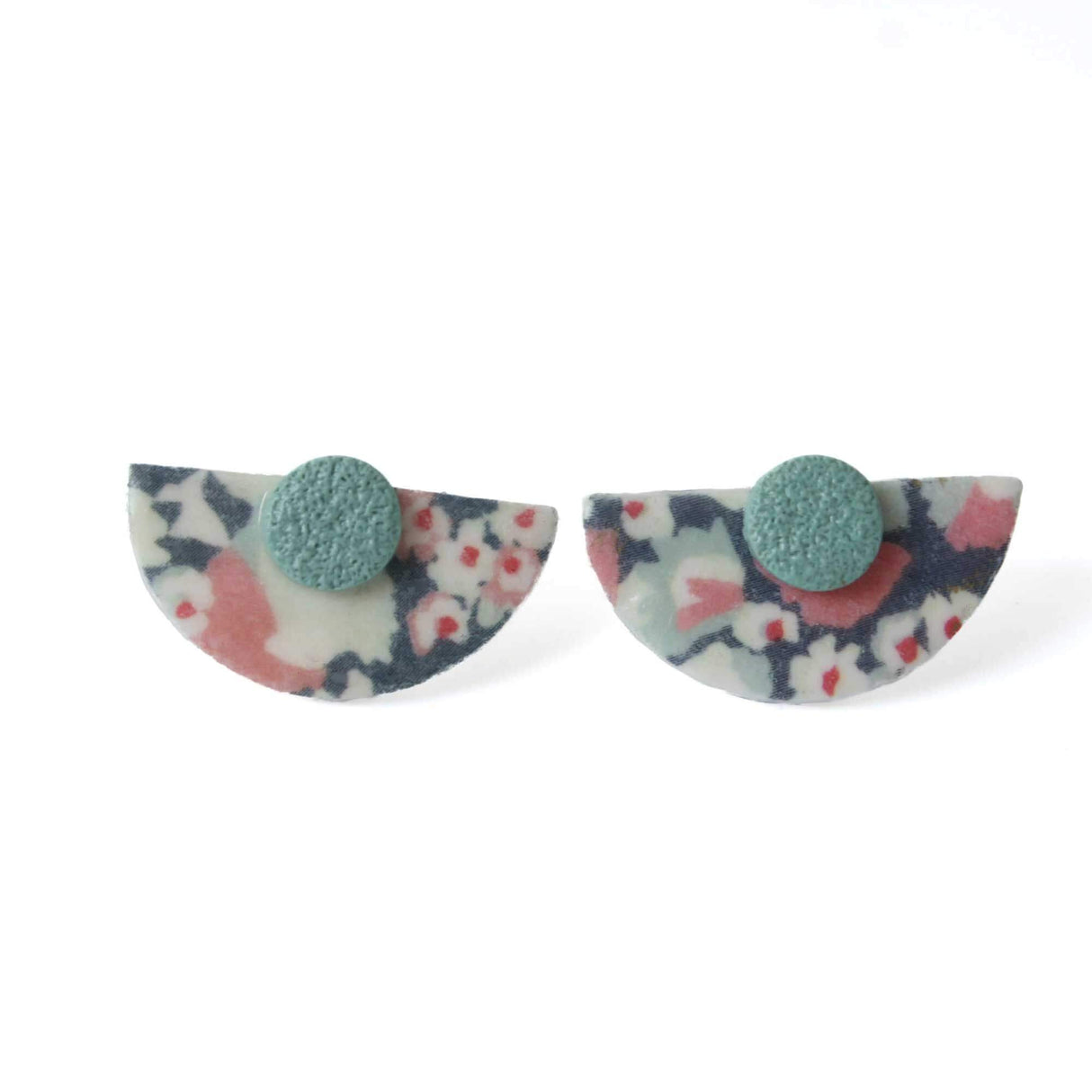 Statement Stud Earrings in Abstract Print | Art Deco Style