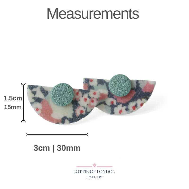 Statement Stud Earrings in Abstract Print | Art Deco Style