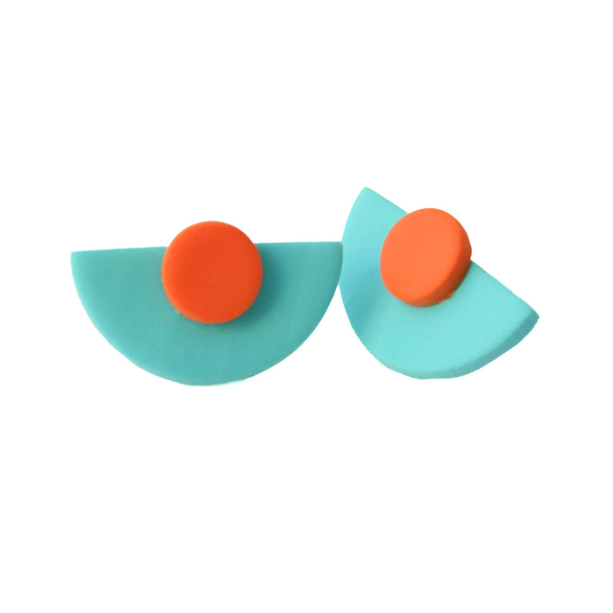 Turquoise Blue Statement Stud Earrings in Art Deco Style