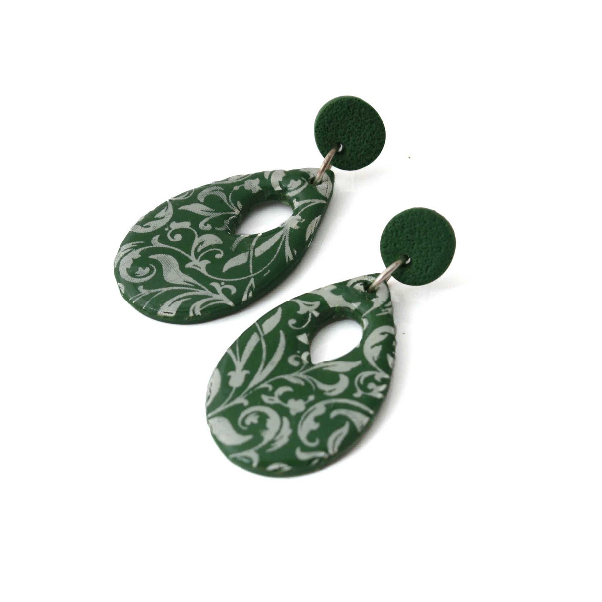 Green Statement Drop Earrings for Women | Limited Edition