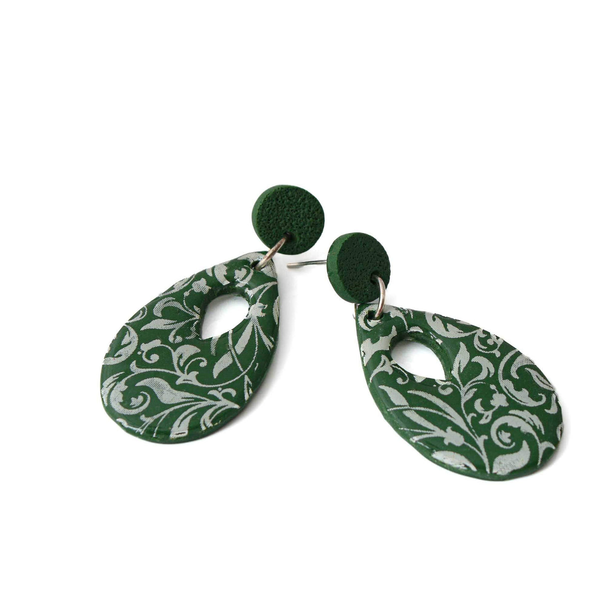 Green Statement Drop Earrings for Women | Limited Edition