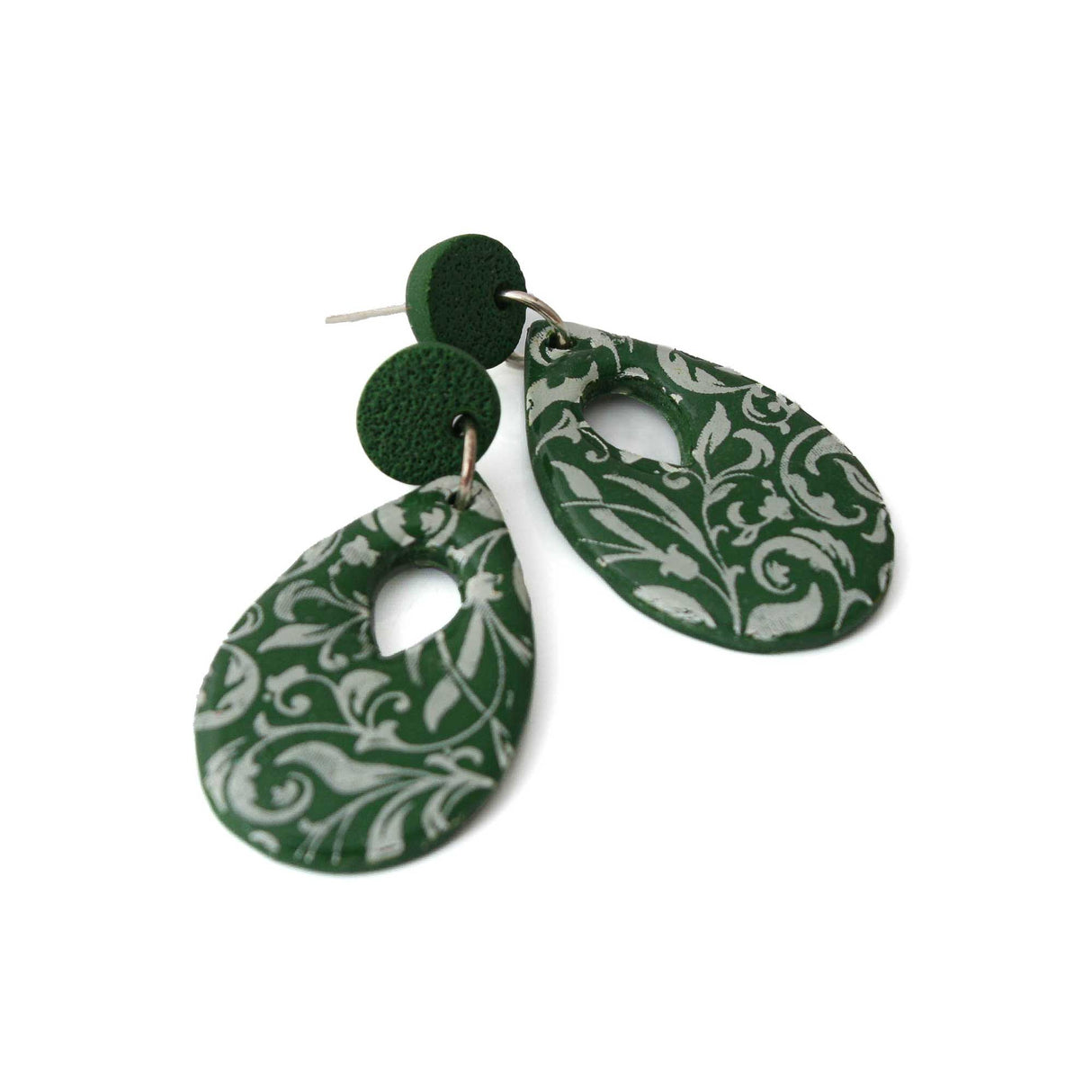 Green Statement Drop Earrings for Women | Limited Edition