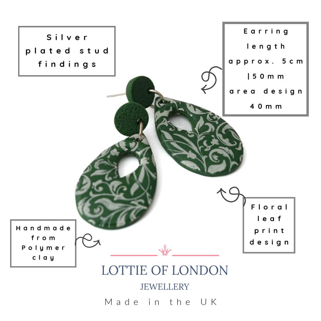 Green Statement Drop Earrings for Women | Limited Edition