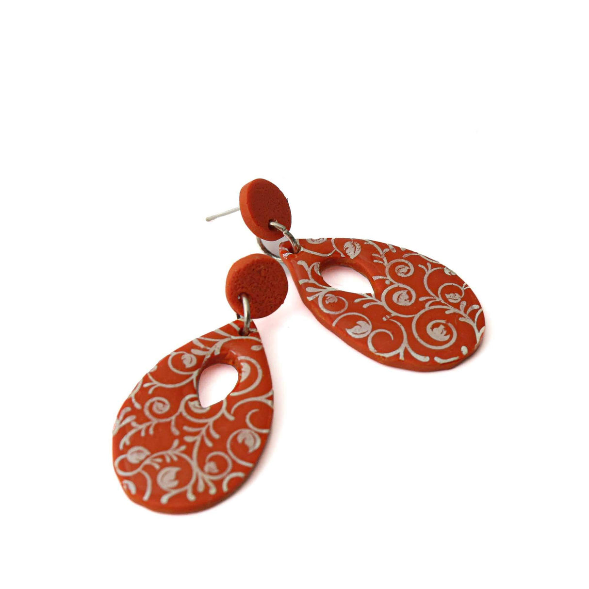 Orange Statement Drop Earrings for Women | Limited Edition
