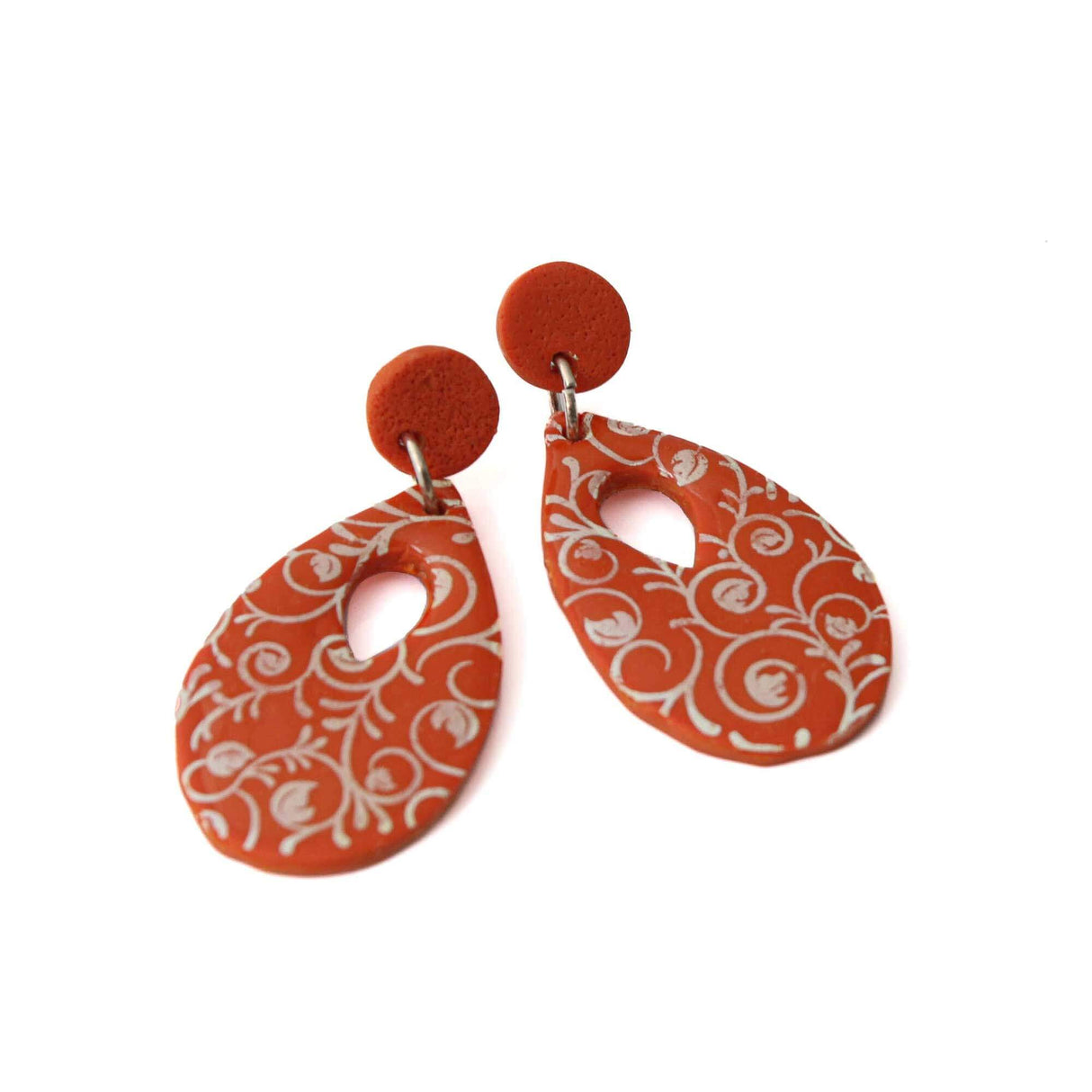Orange Statement Drop Earrings for Women | Limited Edition