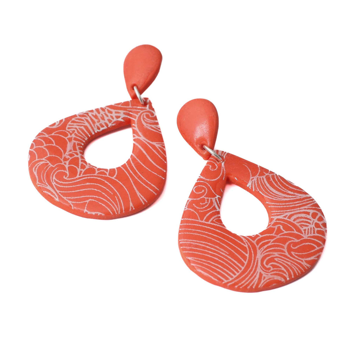 Orange Statement Drop Earrings for Women | Limited Edition