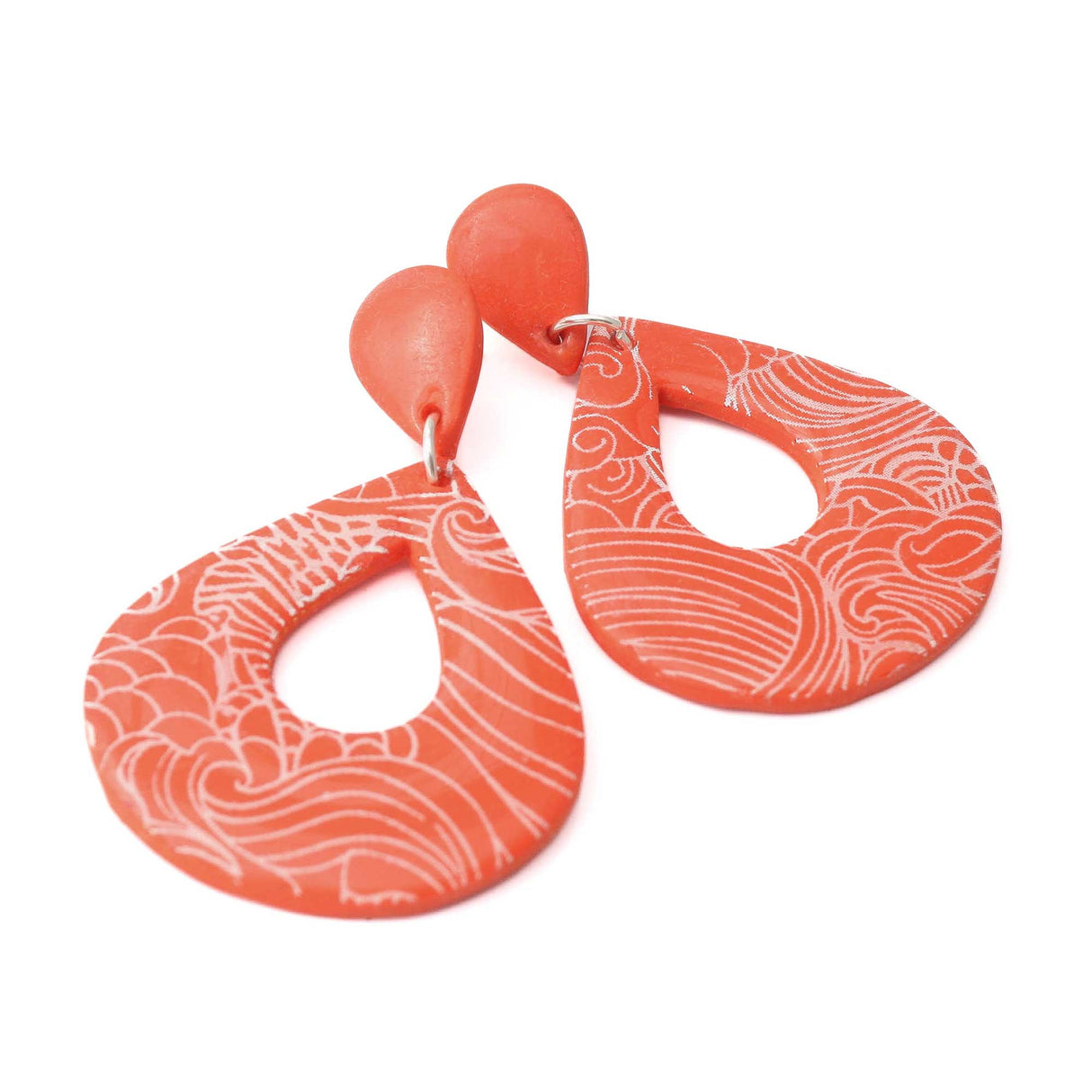 Orange Statement Drop Earrings for Women | Limited Edition